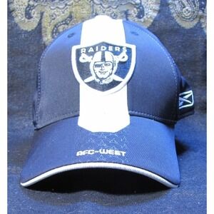 REEBOK Baseball Cap Unisex‎ OS Black Excellent Raiders NFL Sideline 2007